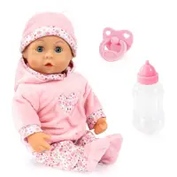 Bayer Design Eerste Woorden Baby Pop 15 Inch Interactieve Geluiden Roze Hartjes Outfit