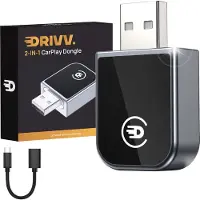 Drivv. 2-in-1 CarPlay Dongle - USB-C & USB-A Aansluiting - Draadloos CarPlay - Wireless CarPlay - Zwart