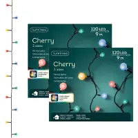 Lumineo feestverlichting - 2x - gekleurd - 120 led lampjes - 9 meter - twinkle - lichtsnoeren - Buiten verlichting - kerstverlichting