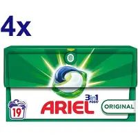 Ariel 3in1 Pods Original – 76 wasmiddelcapsules – Krachtige reiniging – Gemaakt in Frankrijk - Voordeelverpakking