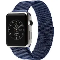 Mobigear Milanese Watch bandje geschikt voor Apple Watch Bandje Magneetsluiting | Style Loop - 42/41/40/38 mm - Blauw