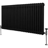 Monster Traditionele 2 Kolom Radiator - 600 x 1192mm - Zwart