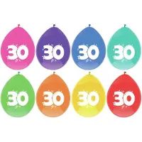Haza Party Ballonnen 30 jaar - leeftijd verjaardag - 24x stuks - 29 cm - versiering/feestartikelen