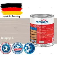 Remmers HK Lazuur 3-in-1 [plus] Telegrijs 4 - Premium Houtbeits voor Buiten | Transparant, Sneldrogend, Oplosmiddelarm | 0,75Liter