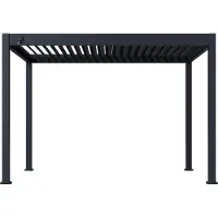 Paragon pergola/paviljoen met lamellendak "Tuscan 1012", antraciet, 310 x 370 x 256 cm (L x B x H)