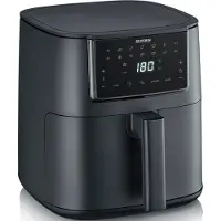 Severin FR 2462 Black Line Single XXL - Airfryer - Hetelucht friteuse - Touchscreen - 7 Liter - 12 Automatische programma's - 1700 Watt – Zwart