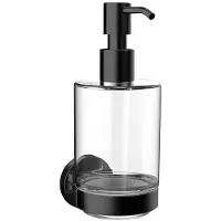 Emco Round zeepdispenser met kristalglas, zwart