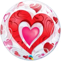 Qualatex Folieballon - Love you - Tekst wit - Bubble - 56cm - Zonder vulling