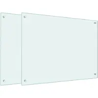 vidaXL Spatschermen keuken 2 st 80x60 cm gehard glas wit