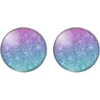 Charme Bijoux Clip oorbellen -2 cm -Madison -blauw roze- geen gaatje-