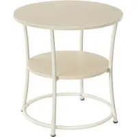 Vasagle Bijzettafel – 2 planken – Stalen frame – Naturel beige