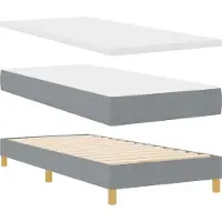 vidaXL Boxspring bed met matras Lichtgrijs 90 x 200 cm Stof