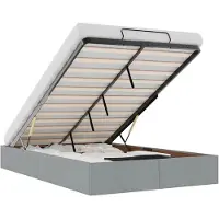 vidaXL Bedframe zonder matras 120x200 cm stof lichtgrijs