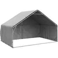 vidaXL Buitenren voor honden met afdekking, 3x2x1,9 m, verzinkt staal
