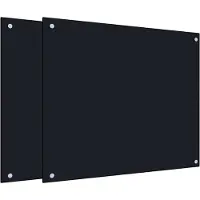 vidaXL Spatschermen keuken 2 st 70x60 cm gehard glas zwart