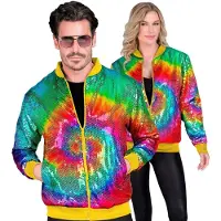 Hobby Hall Bomberjack Hippie Tie Dye Pailletten Jas