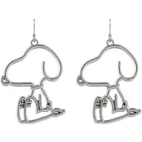 Peanuts Oorbellen - Snoopy - zilverkleurig | Maat Standard