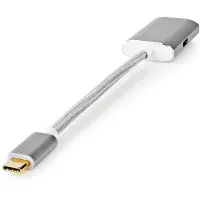 Nedis USB-adapter | USB 3.2 Gen 1 | USB-C stekker | DisplayPort-aansluiting | Stroomvoorziening | 0,20 m | rond | Verguld | Gevlochten / Nylon | Zilver | V