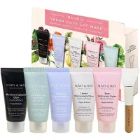 MARY & MAY - Vegan Wash Off Mask Mini Gift Set - 5 Maskers + Borstel (6 stuks)