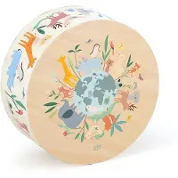 Vilac Muziekinstrument - - Trommel dieren van de wereld Sarah Betz - Hout - 3 tot 10 jaar - Beige