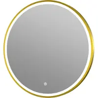 Guido Gusto Ronde badkamerspiegel Levi mat goud met verwarming, LED verlichting en touch sensor 60x60cm