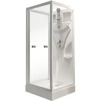 Schulte Juist - douchecabine compleet- 80x80x190 - vierkante - wit - transparant veiligheidsglas - douchegarnituur - verstelbare douchekop
