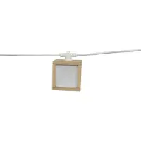 Newgarden LED-zonnelichtketting Vega, bamboe, IP44 Vega, hout licht, Hout, Modern
