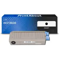 PrintAbout Toner 44318608 Zwart geschikt voor OKI