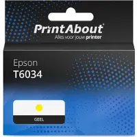 PrintAbout Huismerk Epson T6034 Inktcartridge Geel Hoge capaciteit