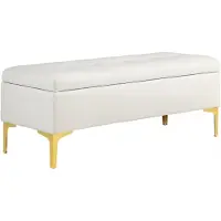 HOMCOM -Sitzbank-Polyester, Stahl-120L x 44B x 44,5H cm-Beige