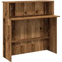 vidaXL Receptiebalie 100x50x103,5 cm bewerkt hout oud houtkleurig