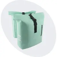 Voltano Dubbele Fietstas Rolltop E-bike Pro - Mint Groen - 48 Liter - 100% Waterdicht