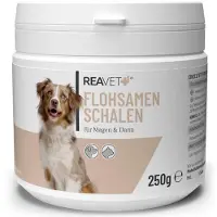 ReaVET - Psyllium / Vlozaad schillen voor honden en katten (250g) | Verzorging van darm en spijsvertering‎ | Rijk aan vezels - Hoog zwelvermogen | 100% natuurlijk