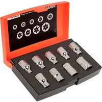 Bahco Doppenset 1/2" | zeskant | metrisch - 9-delig - kunststof doosje - 7800TORX/9