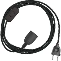 Creative Cables Snakebis Twisted E14 Kabelset Met Lamphouder. Stofgeklede Kabel En Stekker Met 2 Pinnen 1.8 M