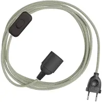 Creative Cables Snakebis Zig-zag E14 Kabelset Met Lamphouder. Zigzag-stofkabel En Stekker Met 2 Pinnen 3 M
