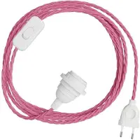 Creative Cables Snakebis Twisted E14 Lampenkap-kabelset Met Lamphouder. Kabel Met Stoffen Bekleding En Stekker Met Twee Pinnen 3 M