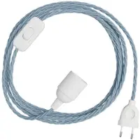 Creative Cables Snakebis Twisted E14 Kabelset Met Lamphouder. Stof Omwikkeld Snoer En Stekker Met 2 Pinnen 1.8 M