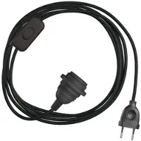 Creative Cables Snakebis E27 Lampenkap-kabelset Met Lamphouder. Gekleurde Stoffen Kabel En 2-pins Stekker 3 M