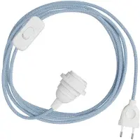 Creative Cables Snakebis Zig-zag E27 Lampenkap-bedrading Met Lampenhouder. Zig-zag Stoffen Kabel En 2-polige Stekker 3 M