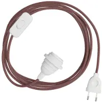 Creative Cables Snakebis Zig-zag E27 Lampenkap-bedrading Met Lamphouder. Zigzag-stofkabel En 2-polige Stekker 1.8 M