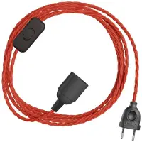 Creative Cables Snakebis Twisted E27 Kabelset Met Lampenhouder. Stoffen Gevlochten Kabel En 2-pins Stekker 1.8 M