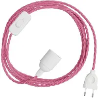 Creative Cables Snakebis Twisted E14 Kabelset Met Lamphouder. Stofgekleurde Kabel En Stekker Met 2 Pinnen 1.8 M