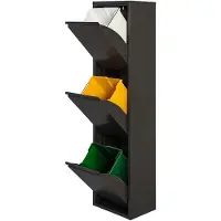 Wellhome Metal 3-compartiment Afvalbak En Recyclingbak 51l