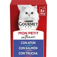 Purina Gourmet Mon Petit Intense Natvoer Voor Katten Met Vis 8x6x50g