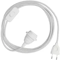 Creative Cables Snakebis E14-lampenkap-kabelset Met Lamphouder. Gekleurde Stoffen Kabel En 2-pins Stekker 1.8 M