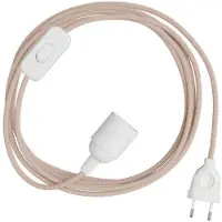 Creative Cables Snakebis Zig-zag E14 Kabelset Met Lamphouder. Zigzag-stofkabel En Stekker Met 2 Pinnen 1.8 M