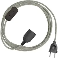Creative Cables Snakebis Zig-zag E14 Kabelset Met Lamphouder. Zigzag-stofkabel En Stekker Met Twee Pinnen 1.8 M
