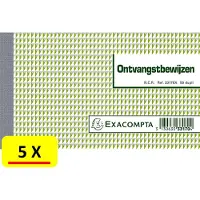 Exacompta 5 x Ontvangstbewijs - kwitantieboekje 33170X NL - 10,5 x 18 - 50 vel - 2 voudig (dupli)