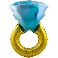 Folat Folieballon Verlovings Ring - bruiloft - huwelijk - geschikt voor helium of lucht